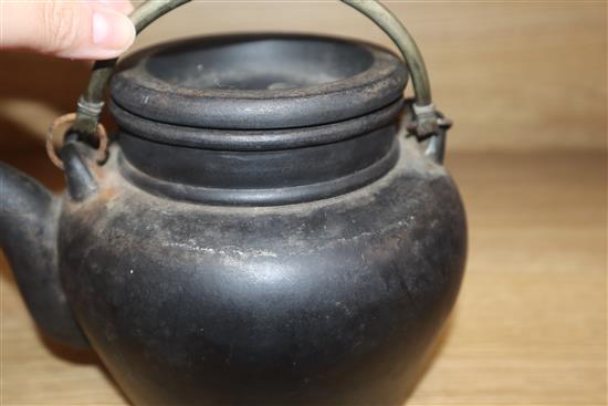 A Chinese pottery teapot height 15cm